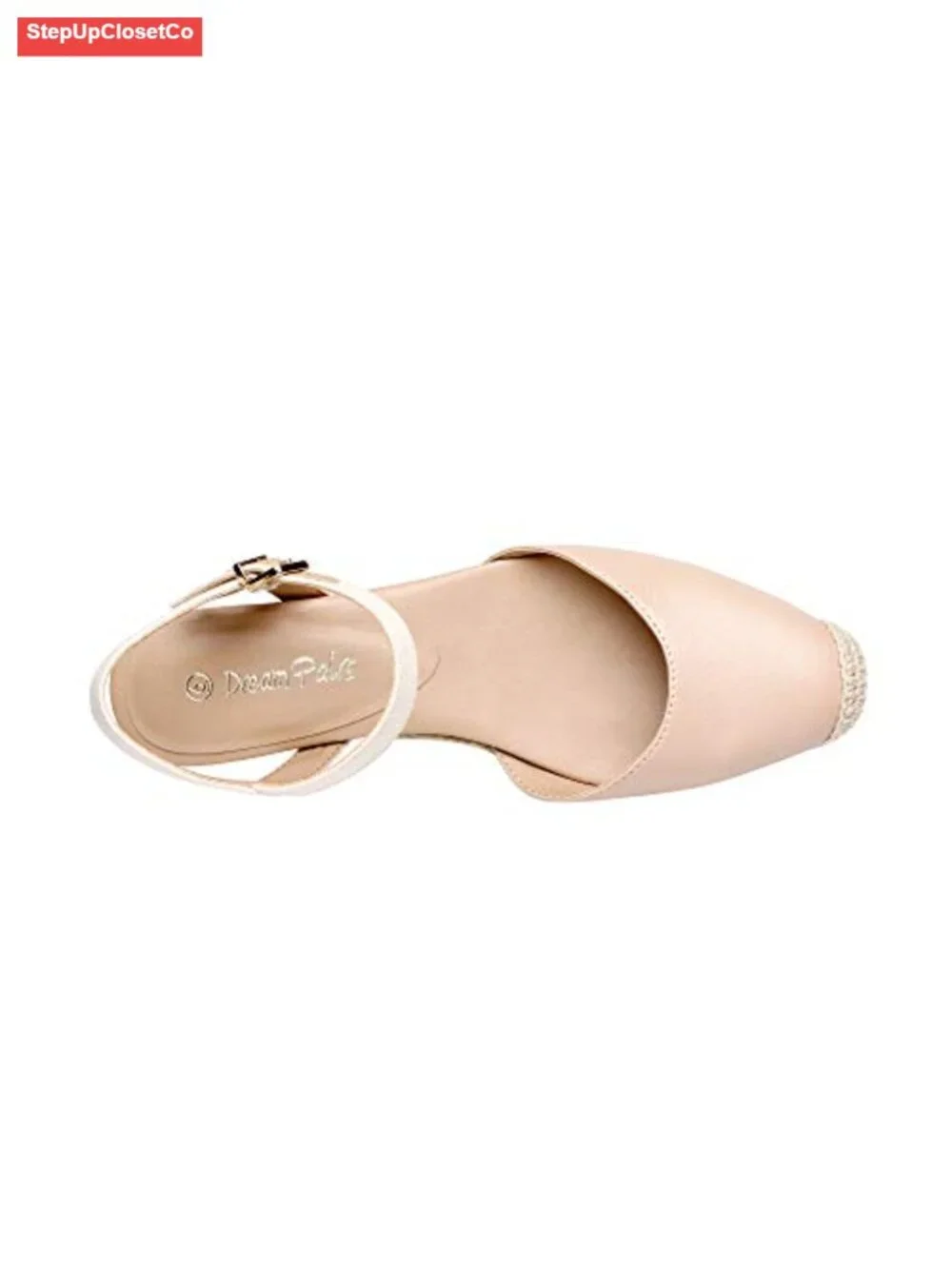 Closed Toe Elastic Ankle Strap Espadrilles Wedge Sandals Platform Wedge